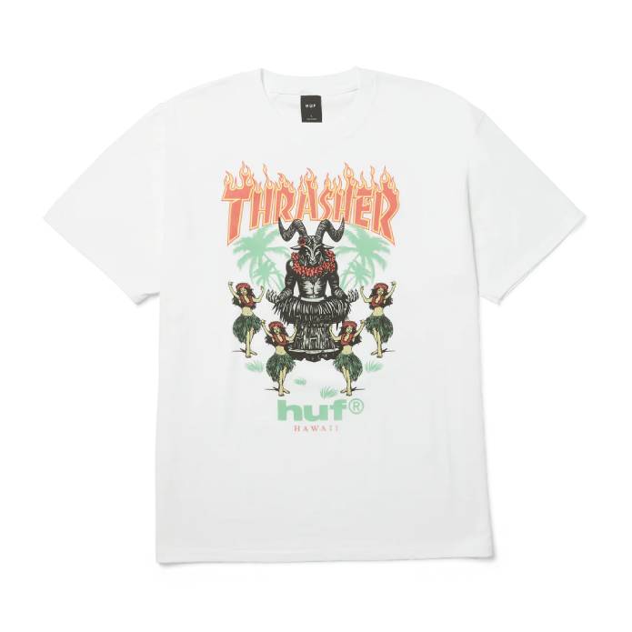 HUF x Thrasher Goat Luau S/S Tee (White)