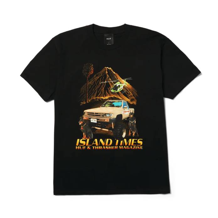 HUF x Thrasher Island Times S/S Tee (Black)