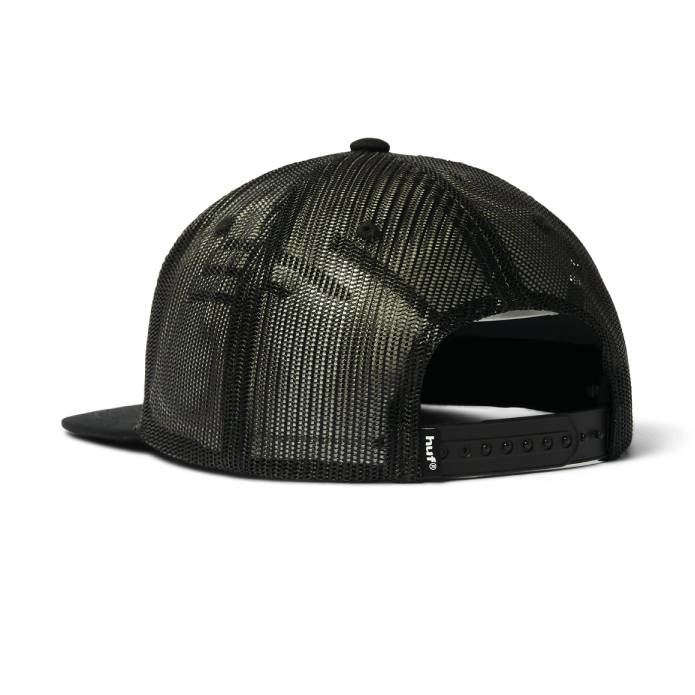 HUF x Thrasher Logo Twill Trucker (Black)