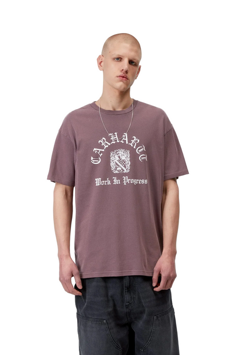 S/S Coat Of Arms T-Shirt (Garment Dyed Cozy Purple)
