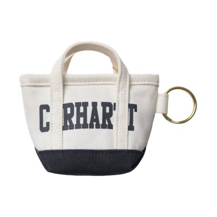 Mini Tote Bag Keychain (Natural/Blue)