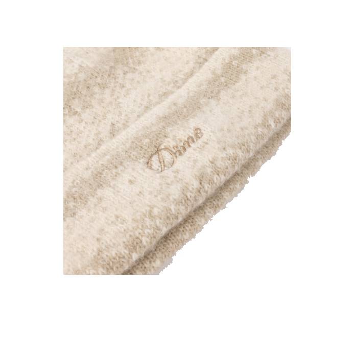 Mohair Striped Beanie (Cream)