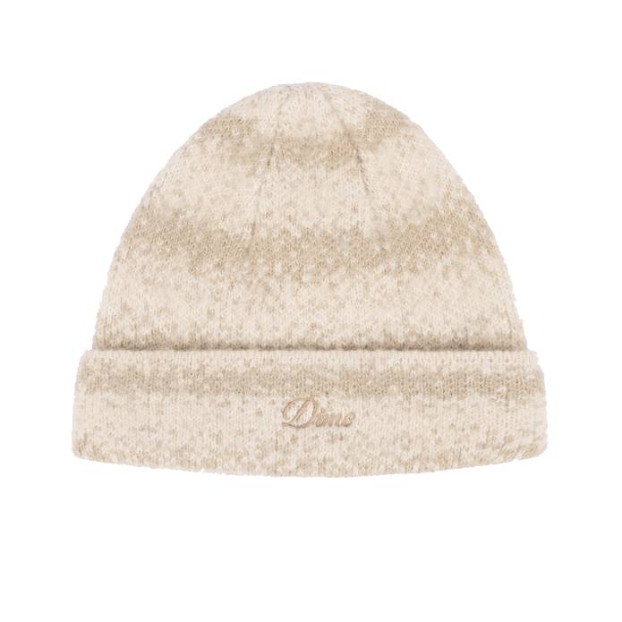 Mohair Striped Beanie (Cream)