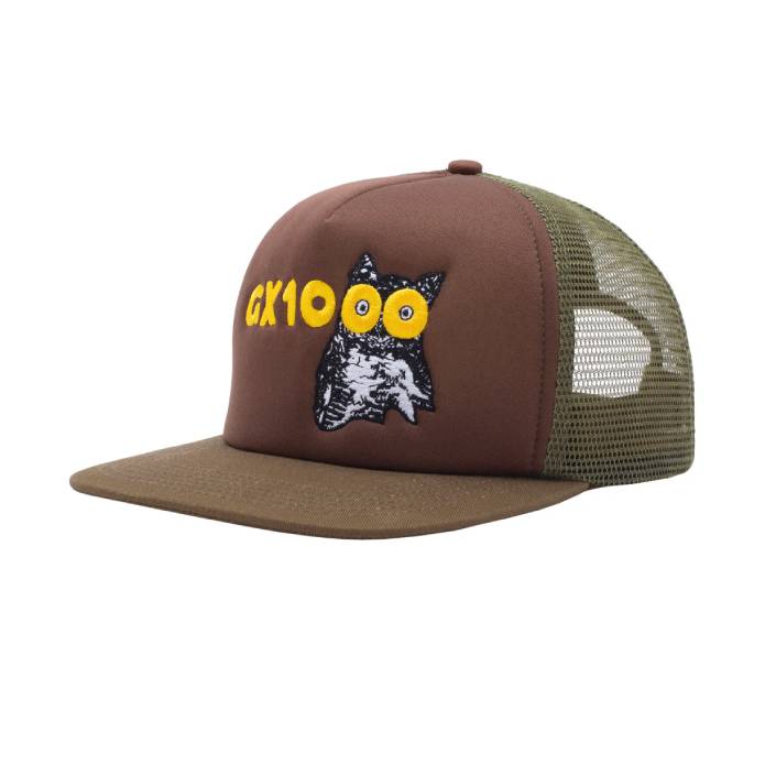 Owl Trucker Hat (Brown & Green)