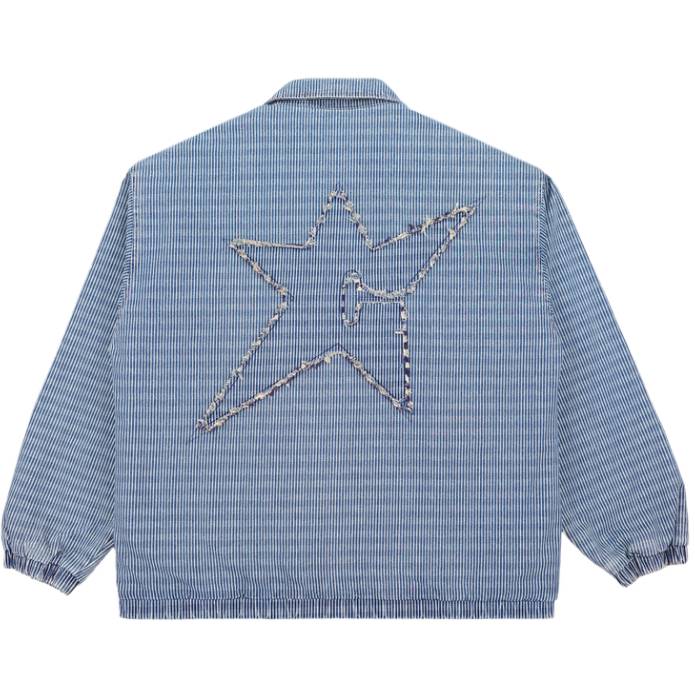 Pinstripe Denim Work Jacket (Dark)