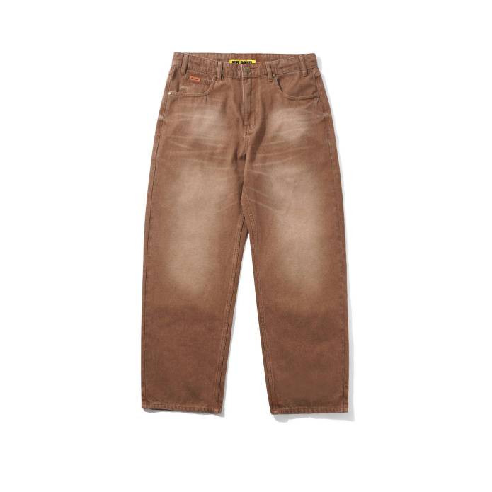 Relaxed Denim Jeans (Distressed Brown)
