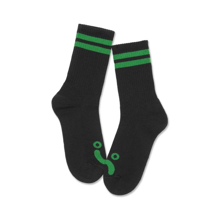 Rib Socks Happy Sad (Black/Green)