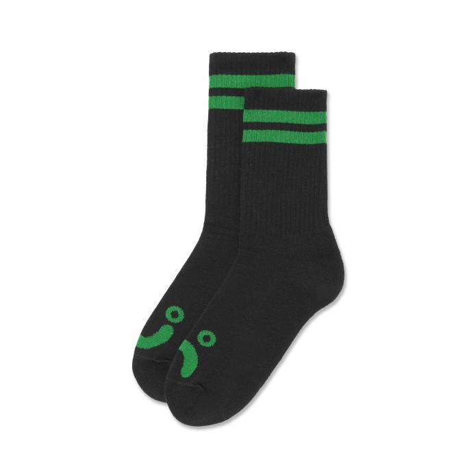 Rib Socks Happy Sad (Black/Green)