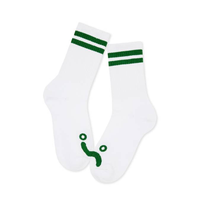 Rib Socks Happy Sad (White/Green)