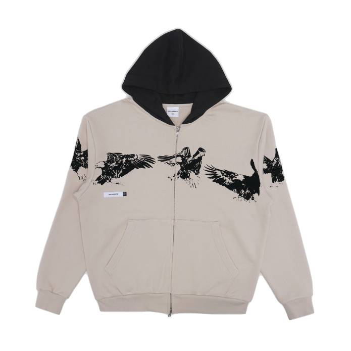 Sequence Fleece Zip Hoodie (Cream)