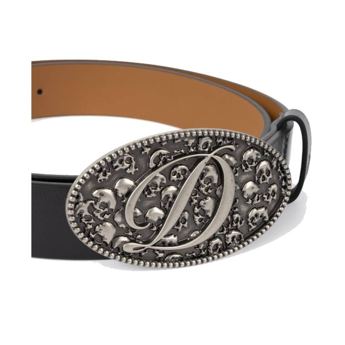 Skull Leather Belt (Black)