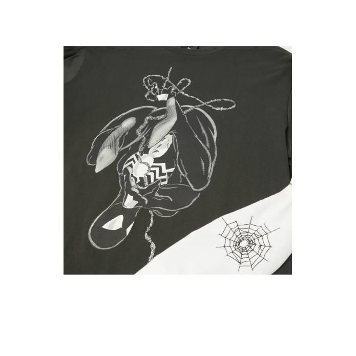 Spiderman Web L/S Double Layer Top (Black)