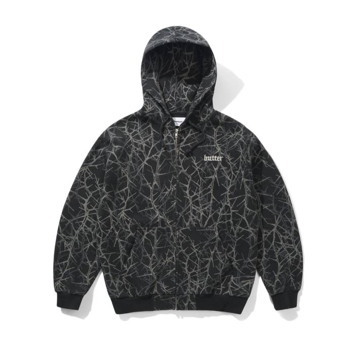 Thorn Camo Waffle Zip-Thru Hood (Black)