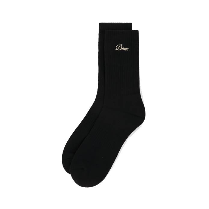 Two Pack Long Crew Socks (Black)
