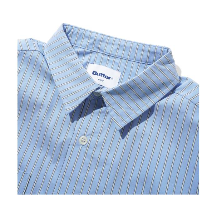 Vertical Stripe S/S Shirt (Sky Blue)