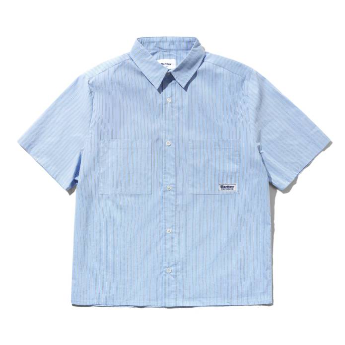 Vertical Stripe S/S Shirt (Sky Blue)